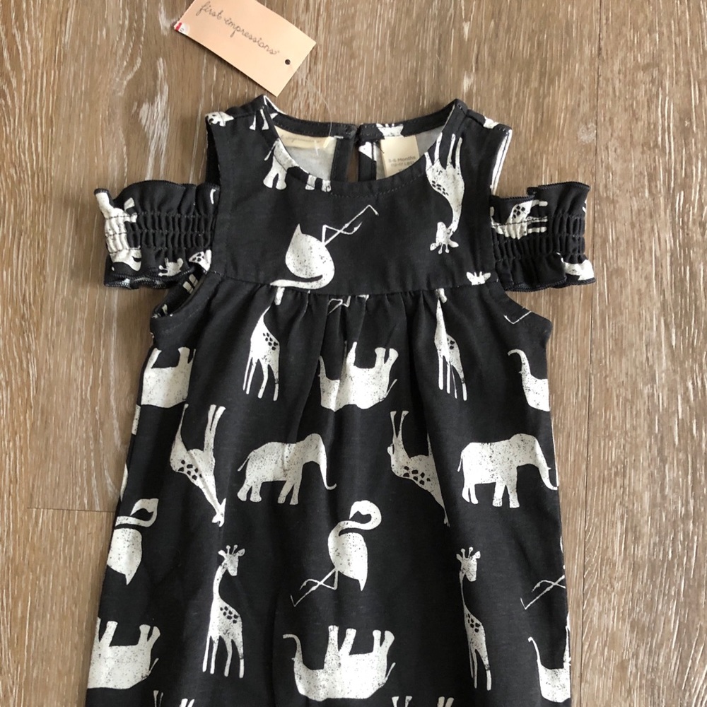 Off-Shoulder Romper Zoo Animal Print